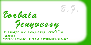 borbala fenyvessy business card